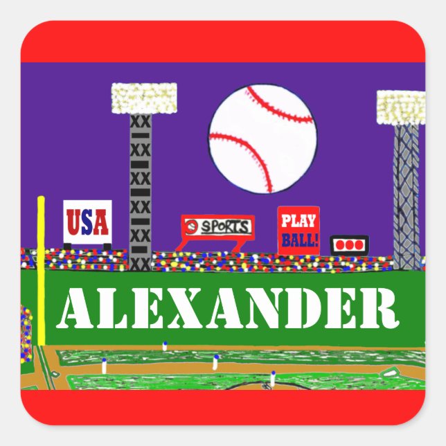 Enfants amusants Sport Stickers de baseball person (Devant)