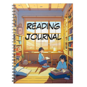 Enfants avec journal de lecture de livres de style
