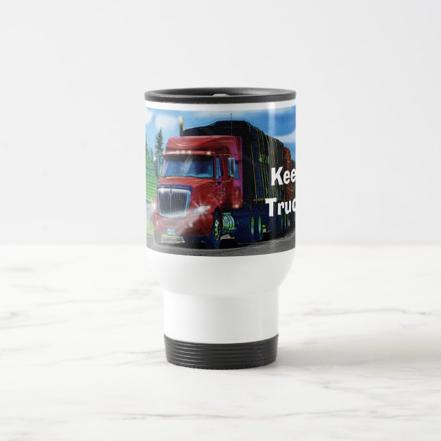 Enfants Big Red Cargo Camion Boire Mug (Centre)