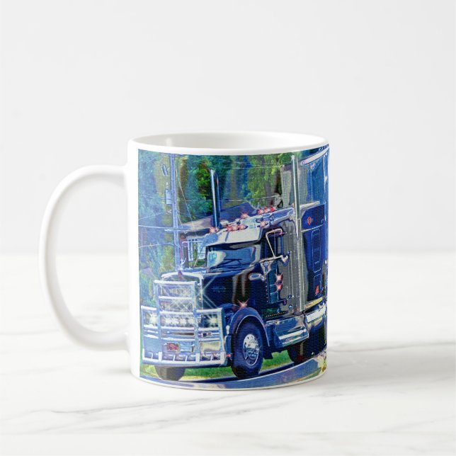 Enfants Big Rig Camion de fret Boire Mug (Gauche)