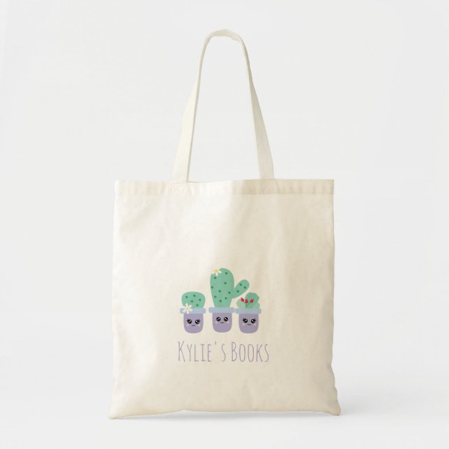 Enfants Cactus Plantes Poted Library Sac fourre-to (Devant)