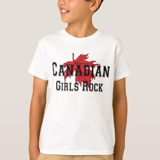 Enfants canadiens de T-shirt de roche de filles