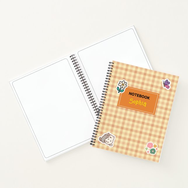 Enfants Carnet avec Stickers et En vichy Plaid (Intérieur)