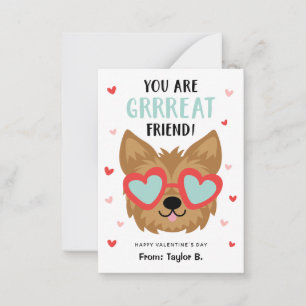 Enfants Chien Valentine's Day Cartes pour l'école