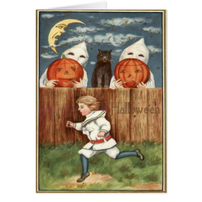Enfants citrouilles fantômes Chat noir (Devant)