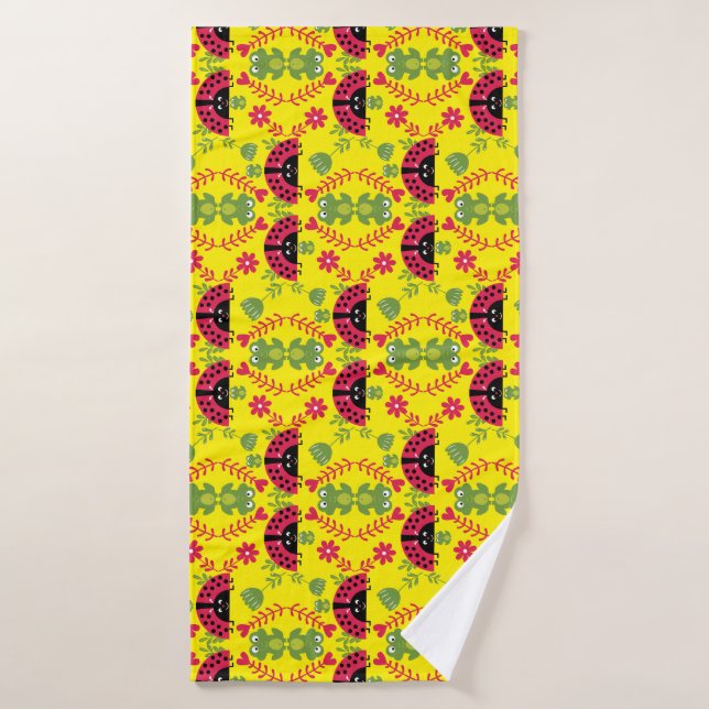 Enfants coccinelle fantaisiste mignonne (Serviette de bain)