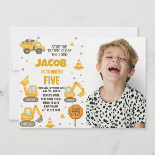 Enfants Construction Anniversaire Invitation avec 