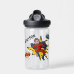 Enfants Cool Superhero Photo Bouteille d'eau<br><div class="desc">Cette bouteille d'eau à thème superhéros qui transforme votre enfant en super-héros est parfaite pour les enfants à l'école ou en déplacement. Le flacon comporte, un super-héros avec leur photo incorporée et leur nom. Les styles, tailles et couleurs de police peuvent être modifiés après la personnalisation en cliquant sur le...</div>