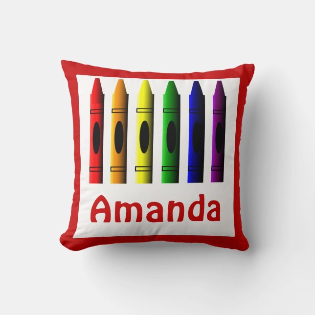 Enfants Crayons Crayon Nom Chambre Décor Coussin (Recto)