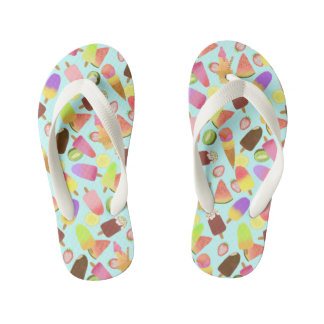 Enfants Crème glacée Turquoise. Les tongs de l'enfant