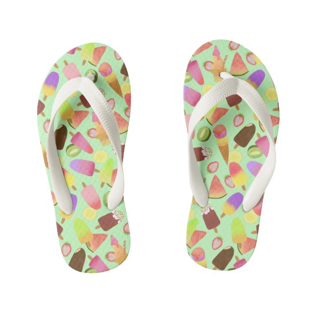 Enfants Crème glacée verte. Les tongs de l'enfant (Semelle)