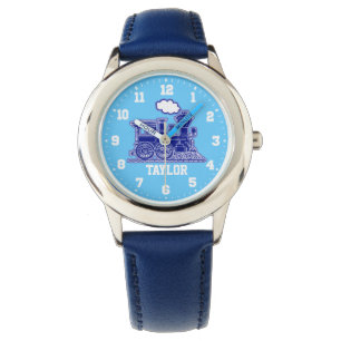 Enfants d'amusement appelés montre-bracelet bleue