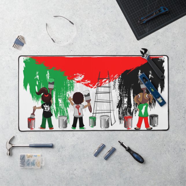 Enfants de Gaza peignant le drapeau de la Palestin (Poste de travail)