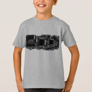 Enfants de T-shirt du circuit B&W 2 gris