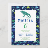 Enfants Dinosaur Anniversaire fête de l'aquarelle 