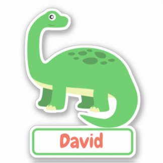 Enfants Diplodocus Dinosaur Nom Sticker Étiquette