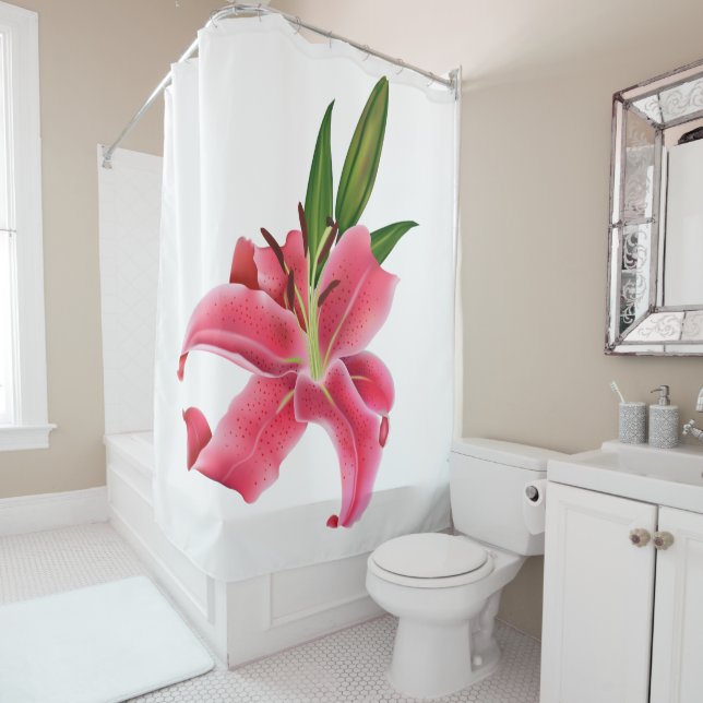 Enfants Douche rideau rose Lily Floral (En situation)