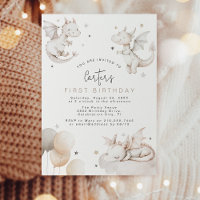 Enfants Dragon Anniversaire Fête Invitation