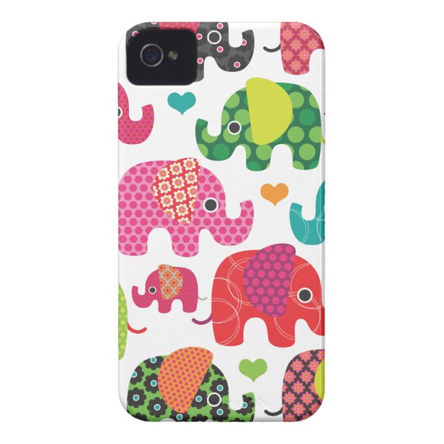 Enfants éléphants colorés coque iphone motif (Dos)
