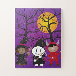 Enfants en costume Halloween Puzzle