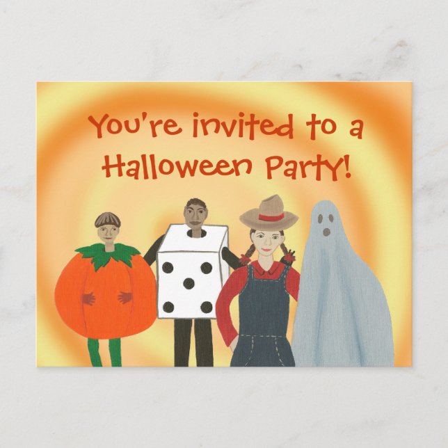 Enfants en costumes, cartes postales Invitations d (Devant)