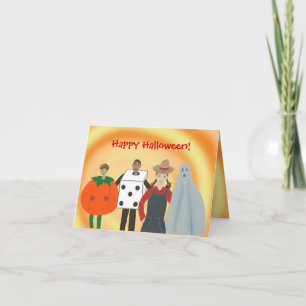 Enfants en costumes, Joyeuses cartes Halloween
