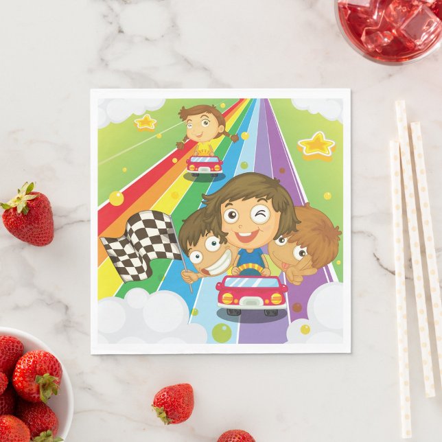 Enfants en course sur des serviettes en papier arc (Créateur téléchargé)