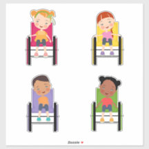 Enfants en fauteuil roulant Stickers 1