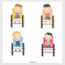 Enfants en fauteuil roulant Stickers 4
