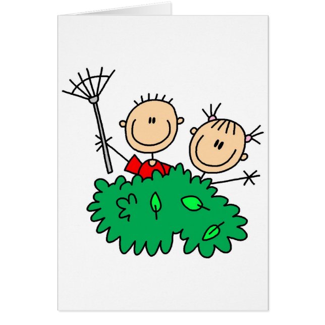 Enfants faisant la carte de Yardwork (Devant)