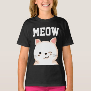 ENFANTS FILLES CHAT MEOW T-Shirts tee - shirts