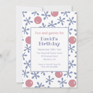 Enfants Fun Jacks Jeu Anniversaire Invitation