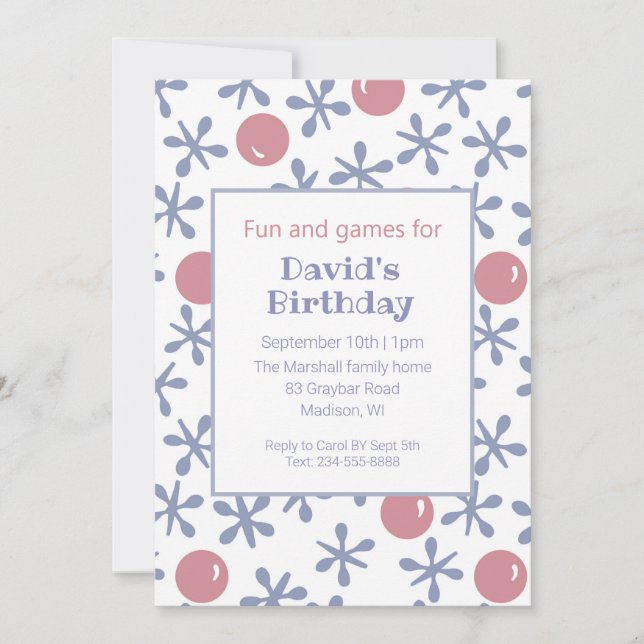 Enfants Fun Jacks Jeu Anniversaire Invitation (Devant)