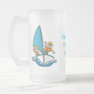Enfants garçon et fille en voilier Mug givré