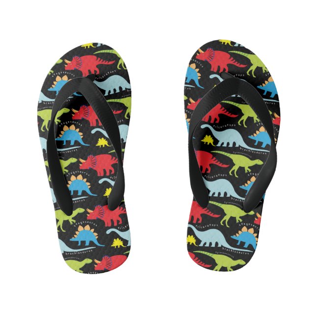 Enfants Garçons fun Dinosaur motif tongs flops (Semelle)