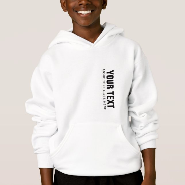 Enfants Garçons Sweatshirt à capuchon blanc (Devant)