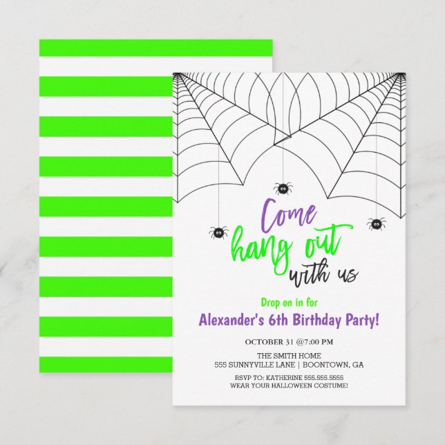 Enfants Halloween fête Anniversaire Invitation (Devant / Derrière)