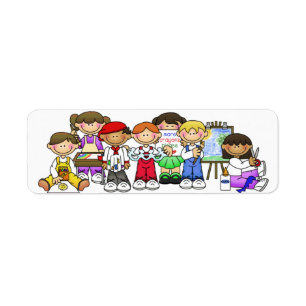 Enfants heureux Artistes Peinture Dessin Stickers