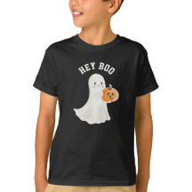 Enfants Hey Boo Funny Halloween Tshirt
