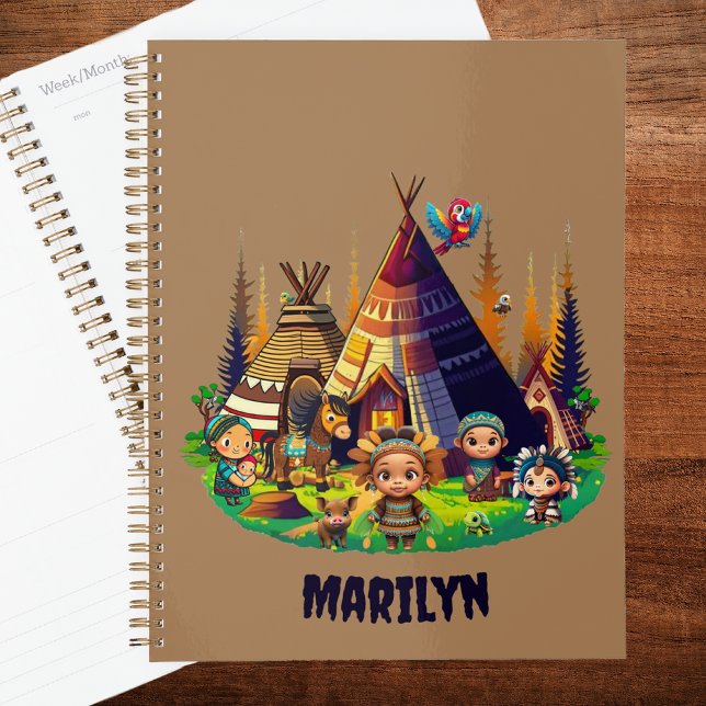 Enfants indiens indigènes d'Amérique, Tipis & Anim (Indigenous ForestBabies Planner)