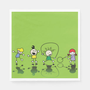 Enfants Jouant à des serviettes en papier