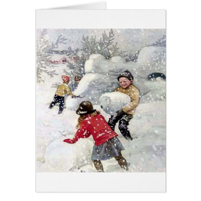 enfants jouant dans la neige (Devant)