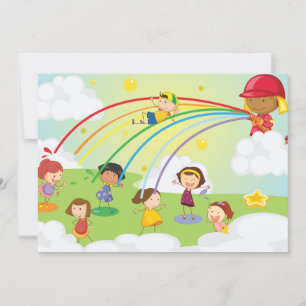 Enfants Jouant Dans Un Parc Invitations