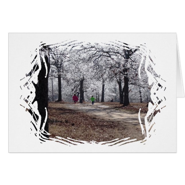 Enfants jouant en hiver (Devant horizontal)