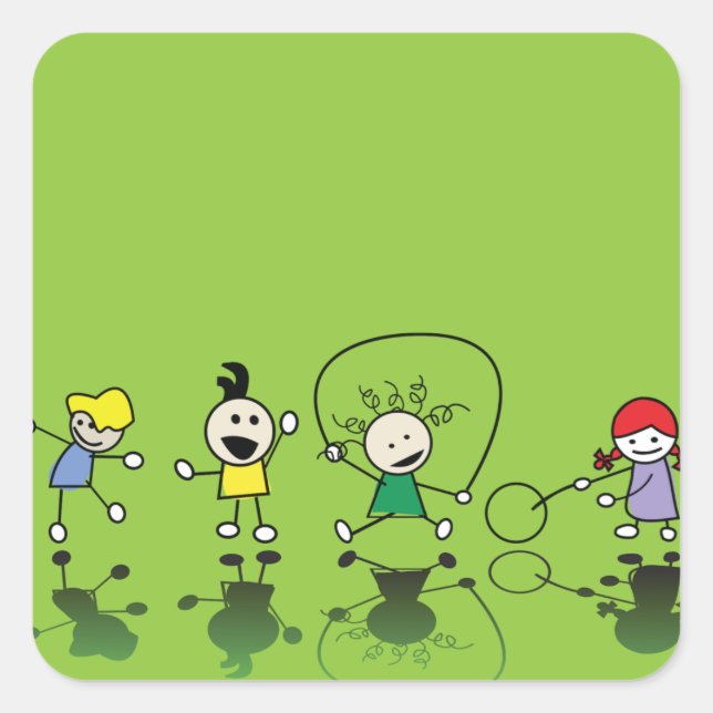 Enfants Jouant Stickers (Devant)