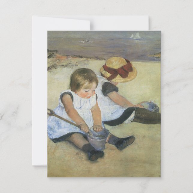 Enfants jouant sur la plage par Mary Cassatt (Devant)