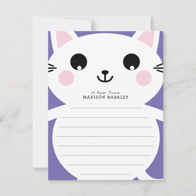 Enfants Kitty Chat Cute Plat Cartes fixes (Devant)