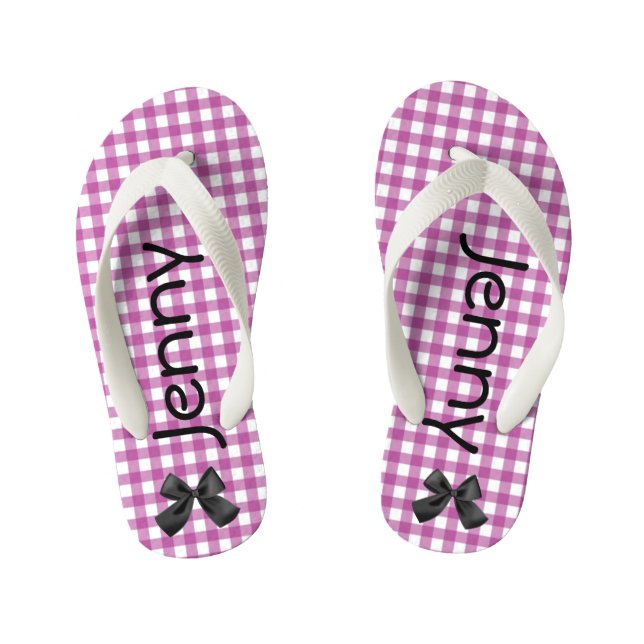 Enfants Les tongs de En vichy violet et blanc (Semelle)