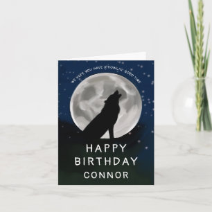 Enfants Loup hurlant à la carte d'anniversaire des