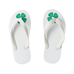 Enfants Lucky 4 Leaf Irlandais Clover tongs blanc bébé ton